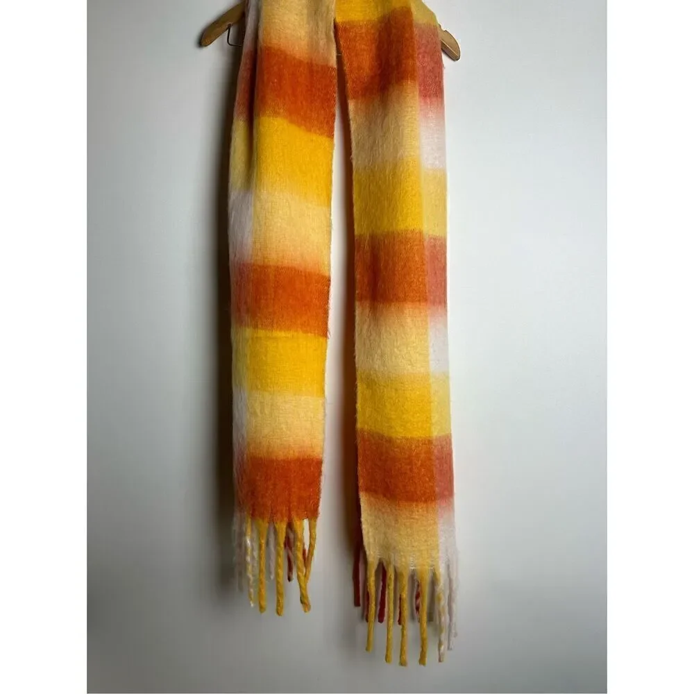 Orange and yellow oversized scarf